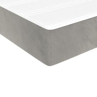 vidaXL Pocketveringmatras 140x200x20 cm fluweel lichtgrijs