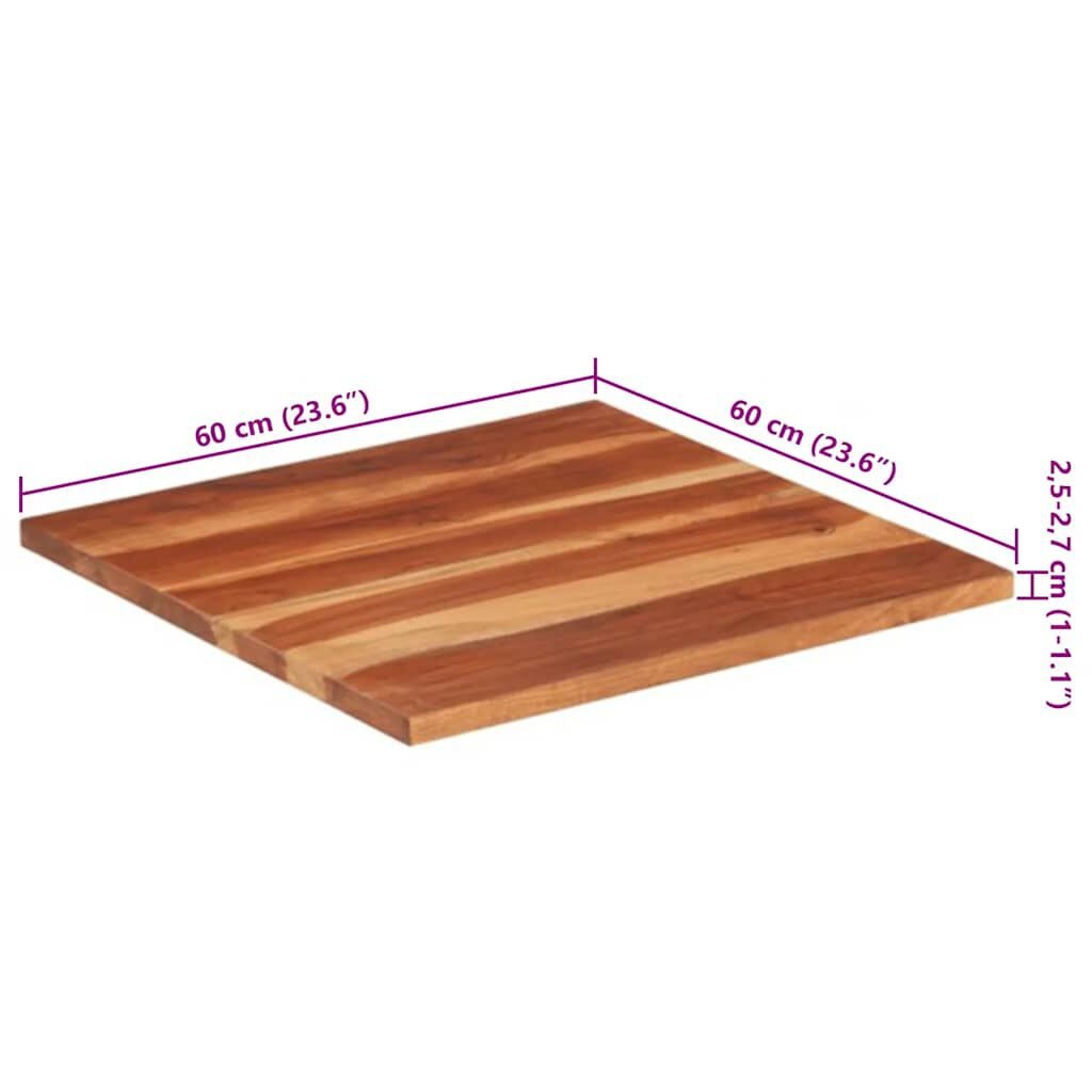 vidaXL Tafelblad 25-27 mm 60x60 cm massief acaciahout