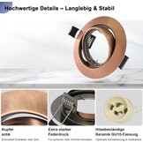 12x LED Inbouwspots Antiek Koper Rond Draaibaar 68mm Inbouwframe GU10 Fitting 230V