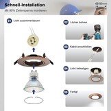 12x LED Inbouwspots Antiek Koper Rond Draaibaar 68mm Inbouwframe GU10 Fitting 230V