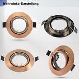 12x LED Inbouwspots Antiek Koper Rond Draaibaar 68mm Inbouwframe GU10 Fitting 230V