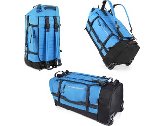CONTAIL 86L Opvouwbare Reistas met Wielen en Gewatteerde Bodem - Blauw