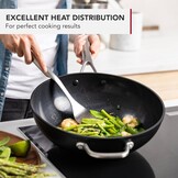 KitchenAid Forged Hardened Aluminium Hard geanodiseerd PFAS-vrij keramisch antiaanbaksel, 30cm/5 liter wok, inductie, ovenbestendig, vaatwasmachinebestendig, zwart - Maat 30cm/5l