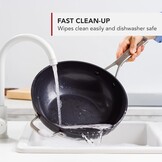 KitchenAid Forged Hardened Aluminium Hard geanodiseerd PFAS-vrij keramisch antiaanbaksel, 30cm/5 liter wok, inductie, ovenbestendig, vaatwasmachinebestendig, zwart - Maat 30cm/5l