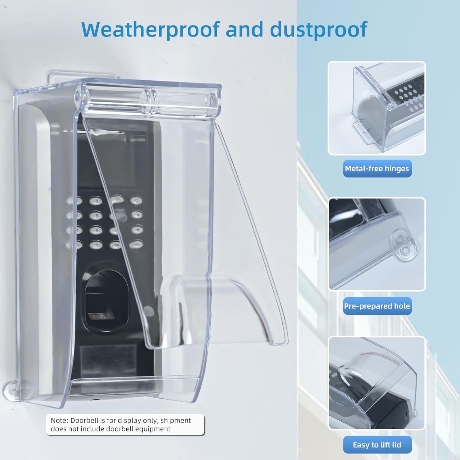 Universele Regenkap Deurbel Transparant met Flip Cover | 75% Korting