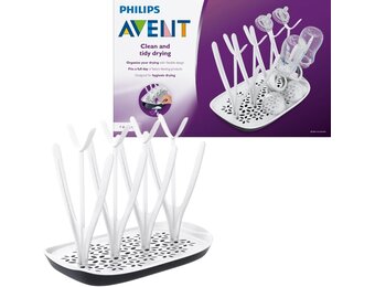 Philips Avent Droogrek - Afneembare lekbak - Ontworpen om hygienisch te drogen - Voor flessen van alle formaten - Gemakkelijk te vullen - 0-24 Maanden - SCF149/00