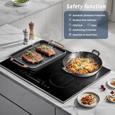 Hobsir Inbouw Inductiekookplaat 60 cm Flex Zone 7200W Touch Control Kinderbeveiliging