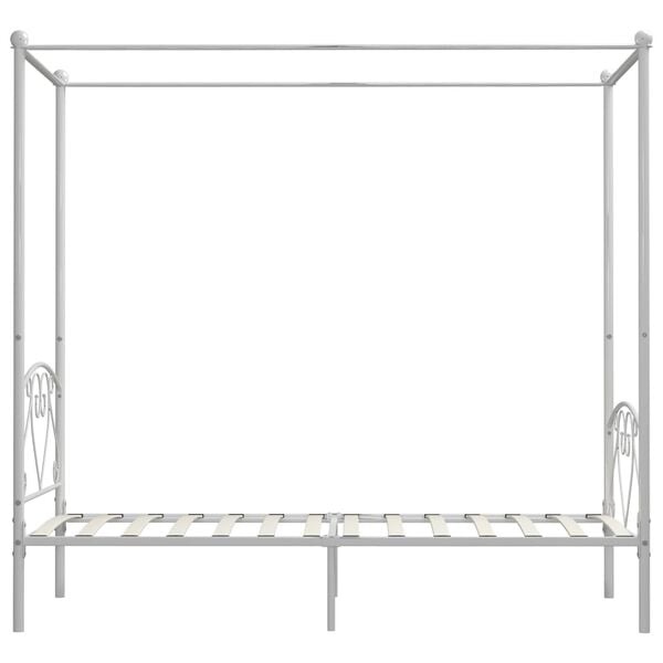 vidaXL Hemelbedframe metaal wit 100x200 cm