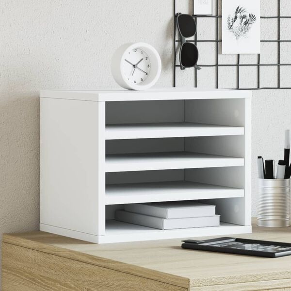 vidaXL Bureau organiser 36x26x29,5 cm bewerkt hout wit