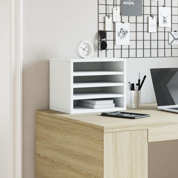 vidaXL Bureau organiser 36x26x29,5 cm bewerkt hout wit