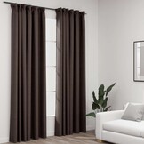 VidaXL Gordijnen Taupe Linnen-look 2 stuks, 60% Korting