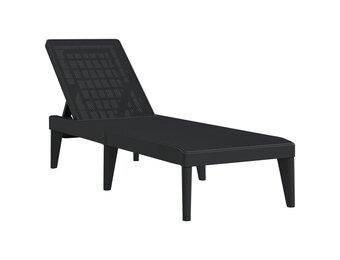 vidaXL Ligbed 186x60x29 cm polypropeen antracietkleurig