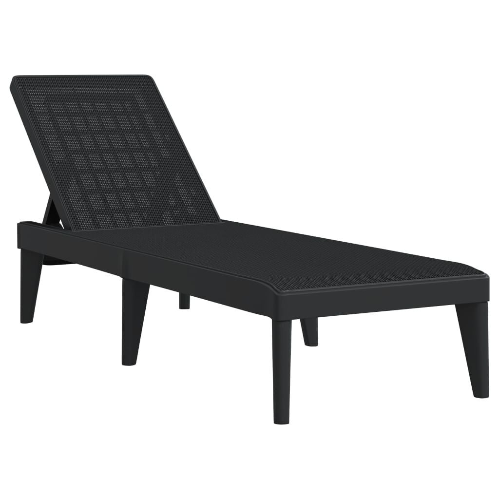 vidaXL Ligbed 186x60x29 cm polypropeen antracietkleurig