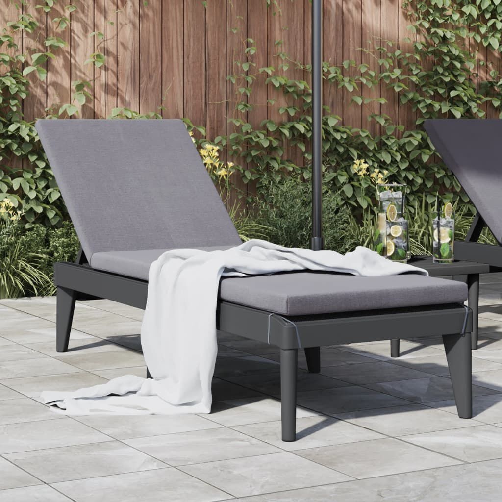 vidaXL Ligbed 186x60x29 cm polypropeen antracietkleurig