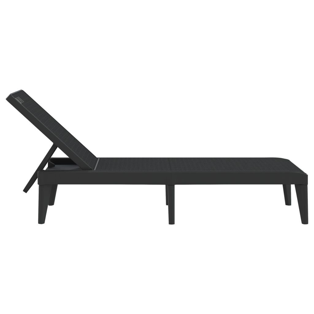 vidaXL Ligbed 186x60x29 cm polypropeen antracietkleurig