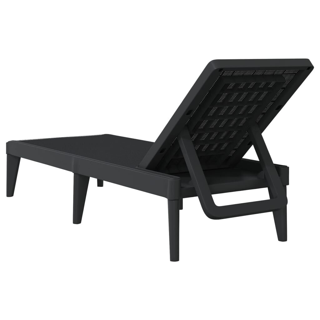 vidaXL Ligbed 186x60x29 cm polypropeen antracietkleurig