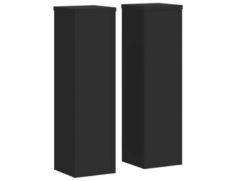 vidaXL Plantenstandaards 2 st 17x17x60 cm bewerkt hout zwart