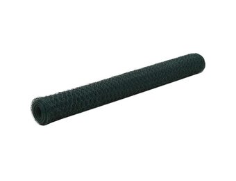 vidaXL Kippengaas 25x1,2 m staal met PVC coating groen