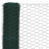 vidaXL Kippengaas 25x1,2 m staal met PVC coating groen