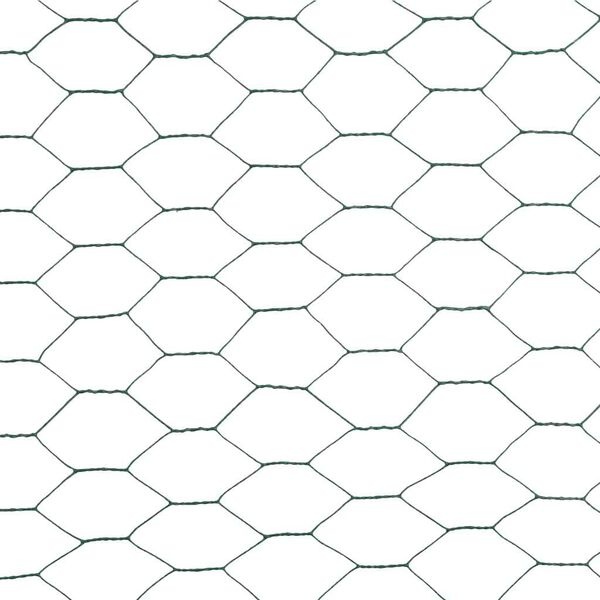 vidaXL Kippengaas 25x1,2 m staal met PVC coating groen
