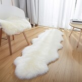 MH MYLUNE HOME Echte Lamsvacht Tapijt Beige 170x60cm - Zacht en Pluizig