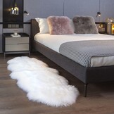 MH MYLUNE HOME Echte Lamsvacht Tapijt Beige 170x60cm - Zacht en Pluizig