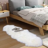 MH MYLUNE HOME Echte Lamsvacht Tapijt Beige 170x60cm - Zacht en Pluizig
