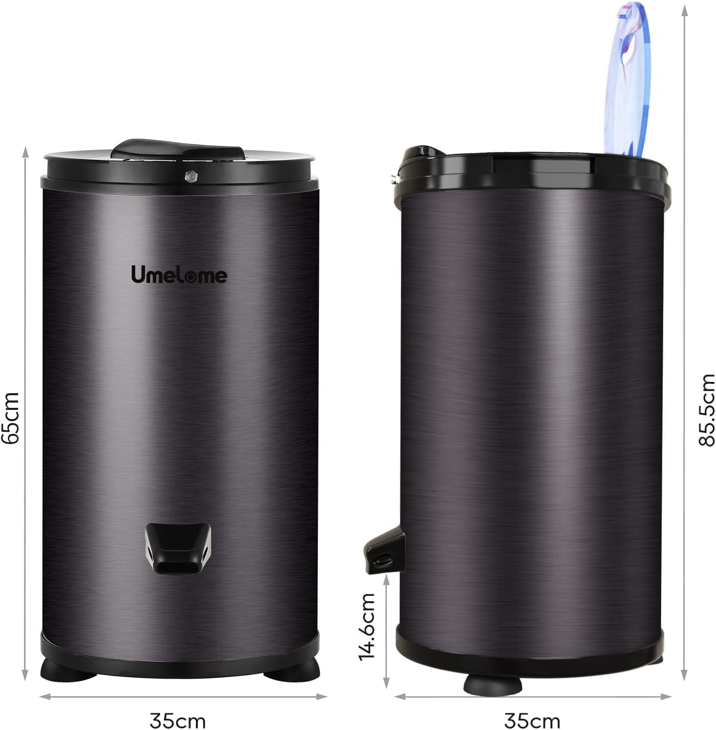 Energiebesparend droogrek 6 kg 2800 tpm energie-efficiëntieklasse A+++ zwart