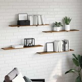 vidaXL Boekenplank Bord 4 pcs Bruin 100 x 20 x 1.5 cm Bewerkt hout