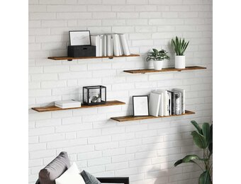 vidaXL Boekenplank Bord 4 pcs Bruin 100 x 20 x 1.5 cm Bewerkt hout