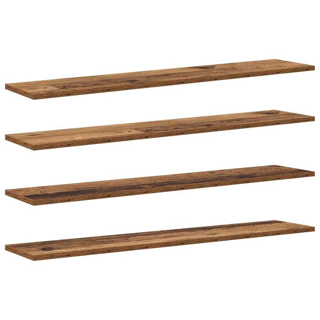 vidaXL Boekenplank Bord 4 pcs Bruin 100 x 20 x 1.5 cm Bewerkt hout