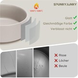 SPUNKYJUNKY Keramische dubbele hondenvoerbak met bamboestandaard voor grote honden (1800 ml, grijs)