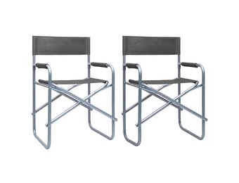 vidaXL Regisseursstoelen 2 st staal grijs