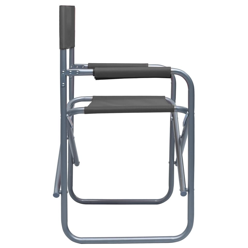 vidaXL Regisseursstoelen 2 st staal grijs