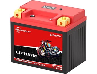 Lithium Motorfiets accu 12v Lithium Powersports Accu met BMS en display 12,8V 4Ah 350CCA YTZ7S-BS LiFePO4 Motoraccu Startaccu's voor motorfietsen, ATV's, UTV's enz.