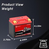 Lithium Motorfiets accu 12v Lithium Powersports Accu met BMS en display 12,8V 4Ah 350CCA YTZ7S-BS LiFePO4 Motoraccu Startaccu's voor motorfietsen, ATV's, UTV's enz.