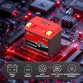 Lithium Motorfiets accu 12v Lithium Powersports Accu met BMS en display 12,8V 4Ah 350CCA YTZ7S-BS LiFePO4 Motoraccu Startaccu's voor motorfietsen, ATV's, UTV's enz.