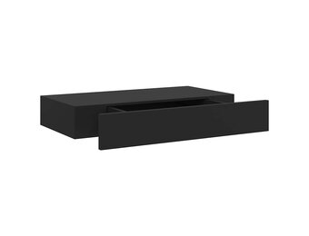 vidaXL Wandschap met lade zwevend 48x25x8 cm zwart