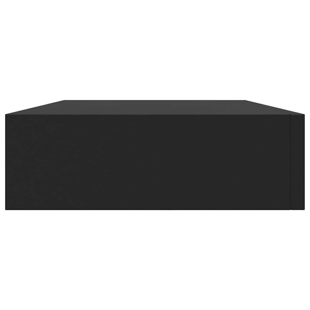 vidaXL Wandschap met lade zwevend 48x25x8 cm zwart