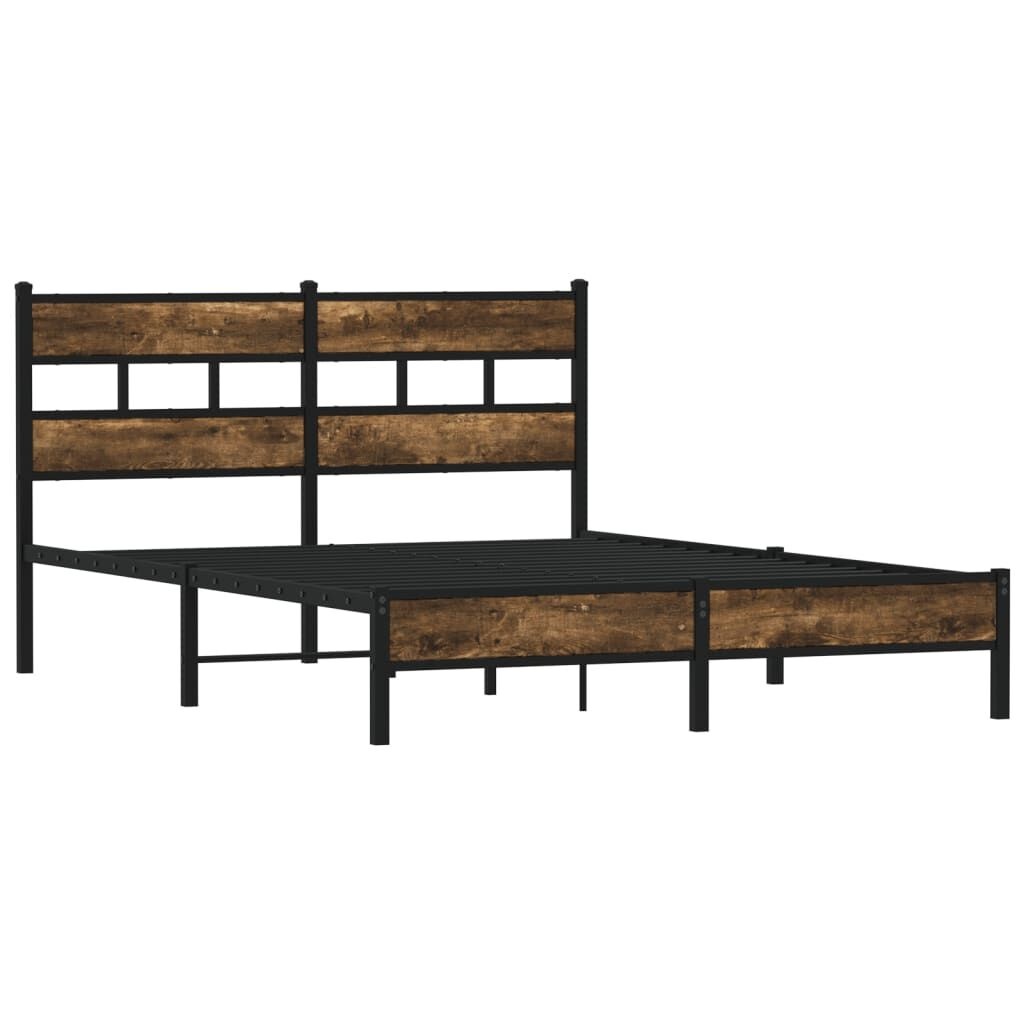 vidaXL Bedframe met hoofdbord zonder matras sonoma eiken 140x200 cm