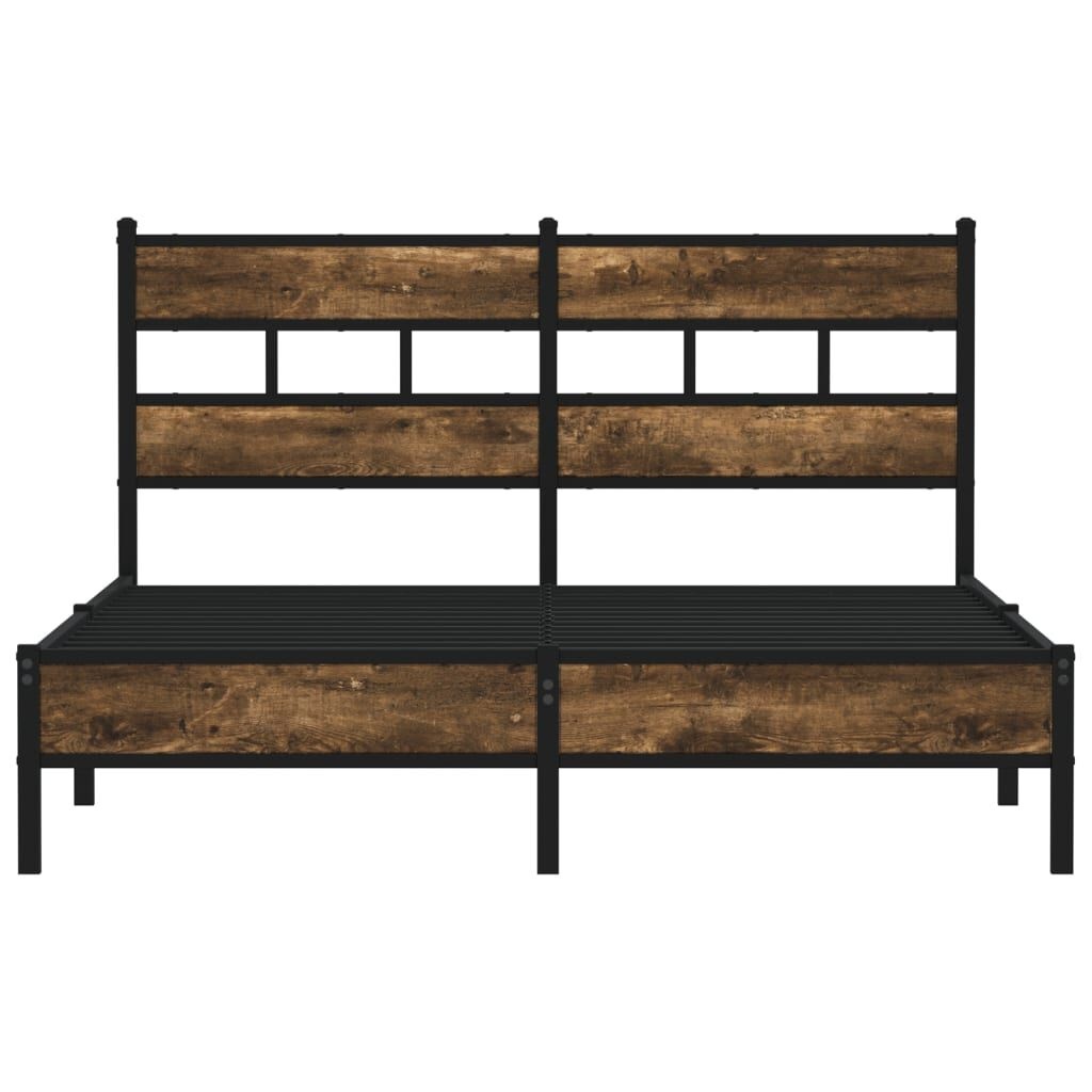 vidaXL Bedframe met hoofdbord zonder matras sonoma eiken 140x200 cm