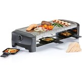 Princess Gourmetstel 162830 - Steengrill & Raclette Party – 8 personen - 42 x 21 cm - 1300 Watt - 2 meter snoer - Regelbare thermostaat - PFAS Vrij