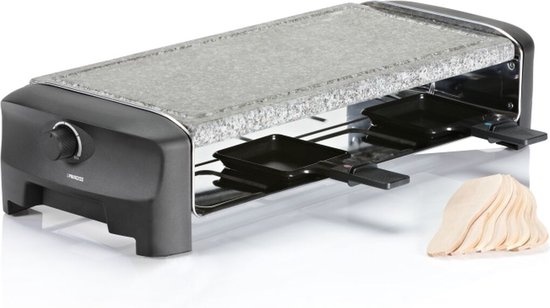 Princess Gourmetstel 162830 - Steengrill & Raclette Party – 8 personen - 42 x 21 cm - 1300 Watt - 2 meter snoer - Regelbare thermostaat - PFAS Vrij