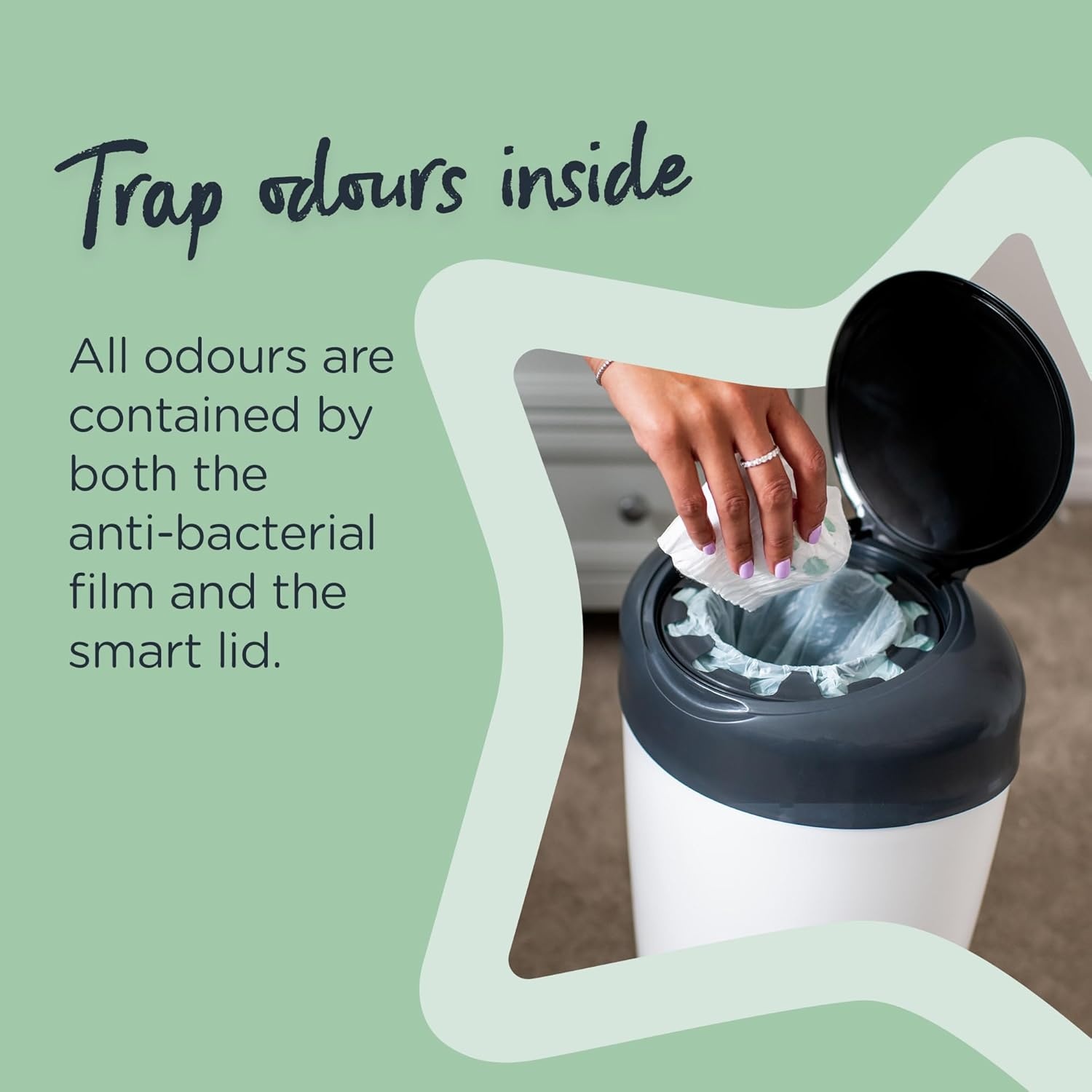 Tommee Tippee Simplee Sangenic navullingen voor luierbakken, duurzaam geproduceerde antibacteriële GREENFILM, verpakking van 6 - Maat Pack of 6
