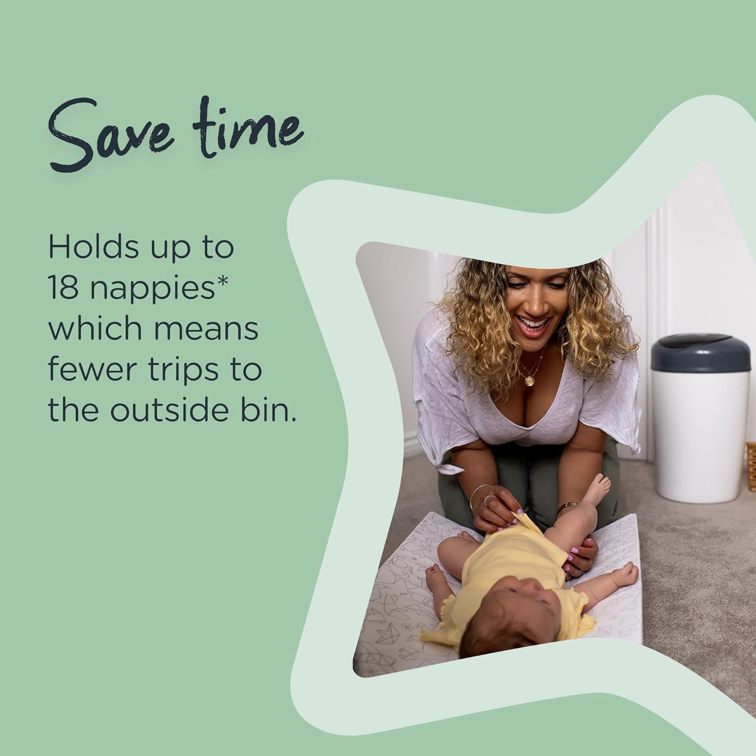 Tommee Tippee Simplee Sangenic navullingen voor luierbakken, duurzaam geproduceerde antibacteriële GREENFILM, verpakking van 6 - Maat Pack of 6