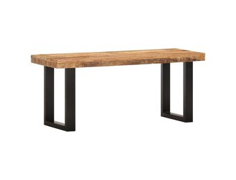 vidaXL Bankje 110 cm massief ruw mangohout en staal