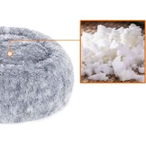 Feandrea Fluffy hondenmand, kattenmand, donutkussen, wasbaar, verwijderbare middenvulling, lang pluche, diameter 50 cm, Ombre grijs PGW037G01 - Maat L 50 x B 50 x H 20 cm