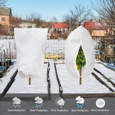 Winterbescherming voor planten, 190 x 228 cm, plantenbescherming, winter, buiten, vorstbescherming voor potplanten, met ritssluiting, trekkoord voor palmen, olijfboom, herbruikbaar wintervlies, 1