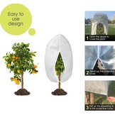 Winterbescherming voor planten, 190 x 228 cm, plantenbescherming, winter, buiten, vorstbescherming voor potplanten, met ritssluiting, trekkoord voor palmen, olijfboom, herbruikbaar wintervlies, 1