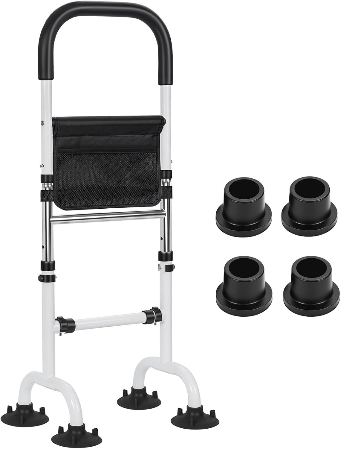 AKOZLIN Oudere stahulp, opstahulp bed, in hoogte verstelbaar, belastbaar 136 kg, mobiele opstahulp en zithulp, staand bed, opstahulp, geschikt voor ouderen en gehandicapten